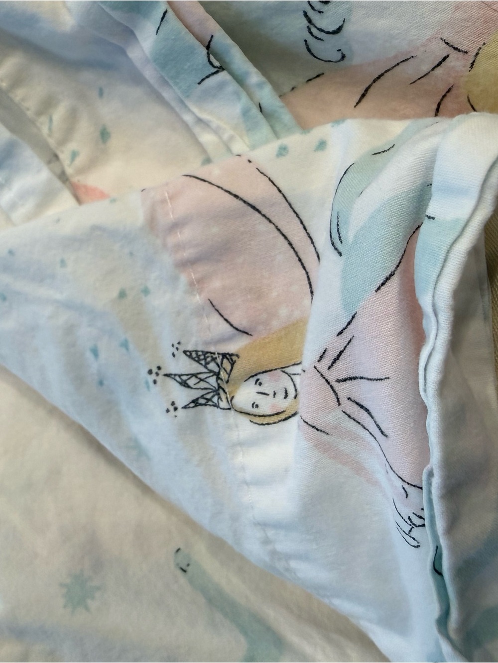 Pottery Barn Kids Pastel Princess Print twin bed sheets